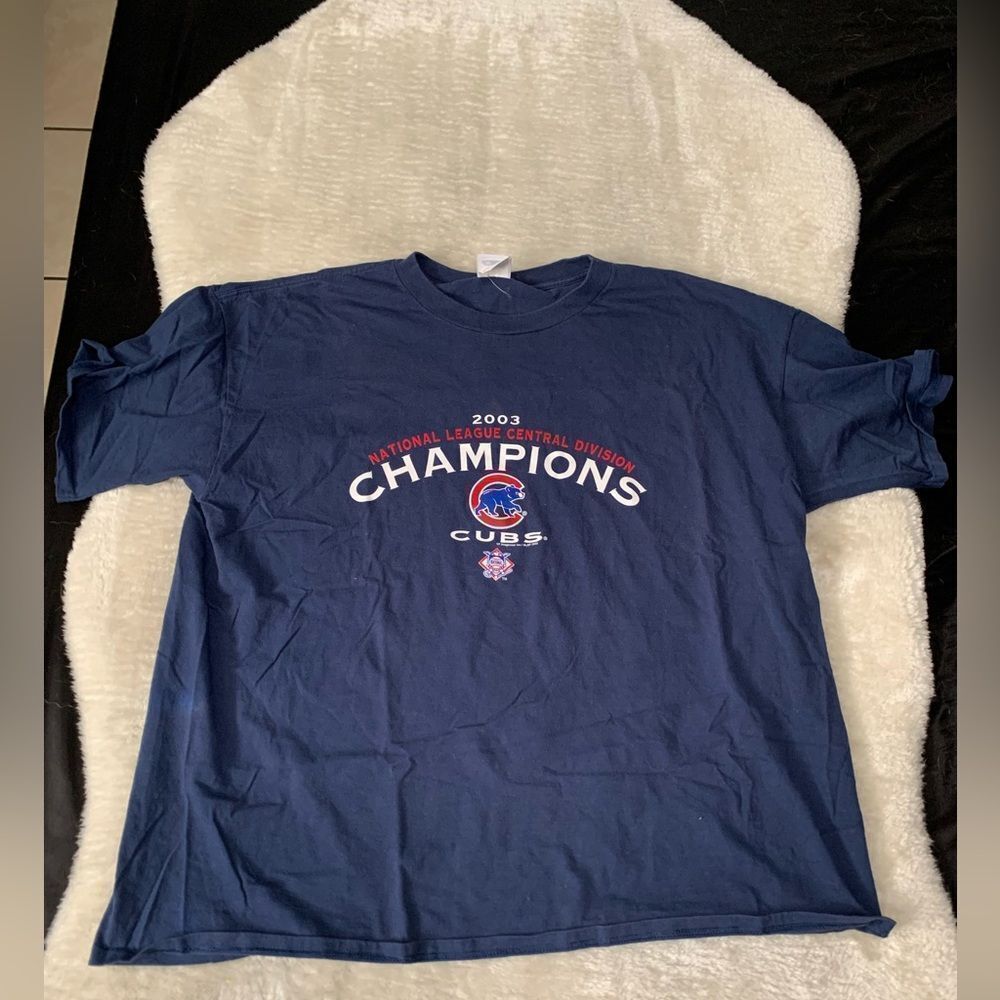 Cubs VTG Blue T Shirt 2003 National League‎ Central Division Champs Size 2X